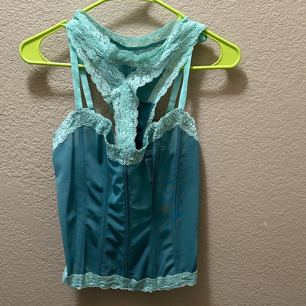 Adore Me Teal Lace Chemise